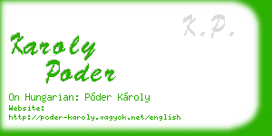 karoly poder business card